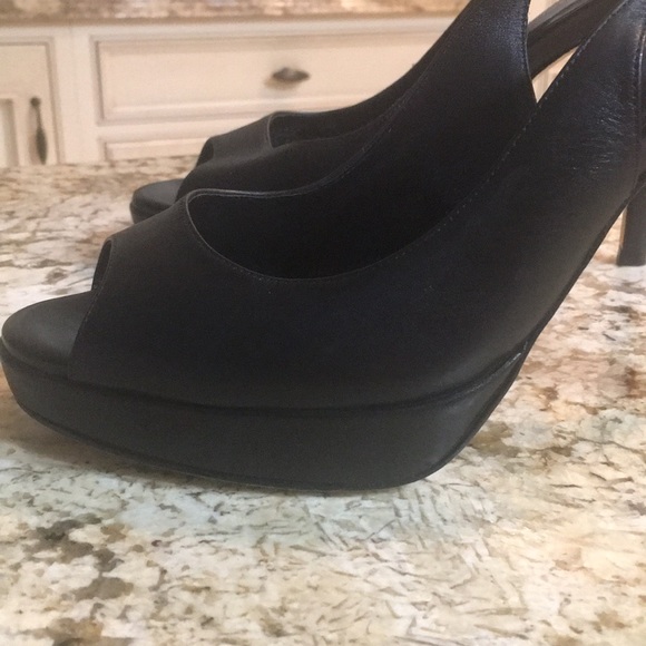 Cole Haan Black Leather Platforms 8 1/2 - Picture 4 of 8